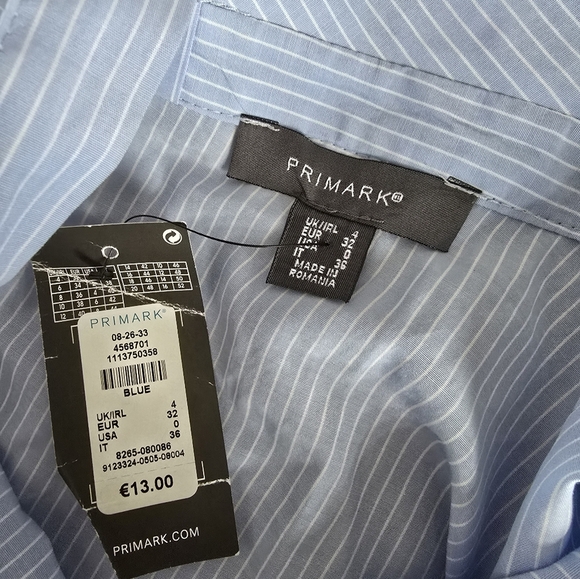 Blue Striped Off-Shoulder Blouse - Picture 3 of 3